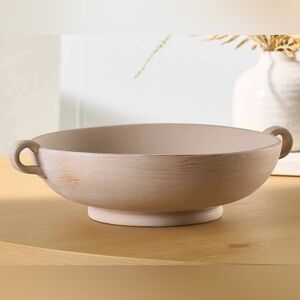 Better Homes & Gardens 9.75" Ceramic Low Stone Distressed Bowl, Taupe